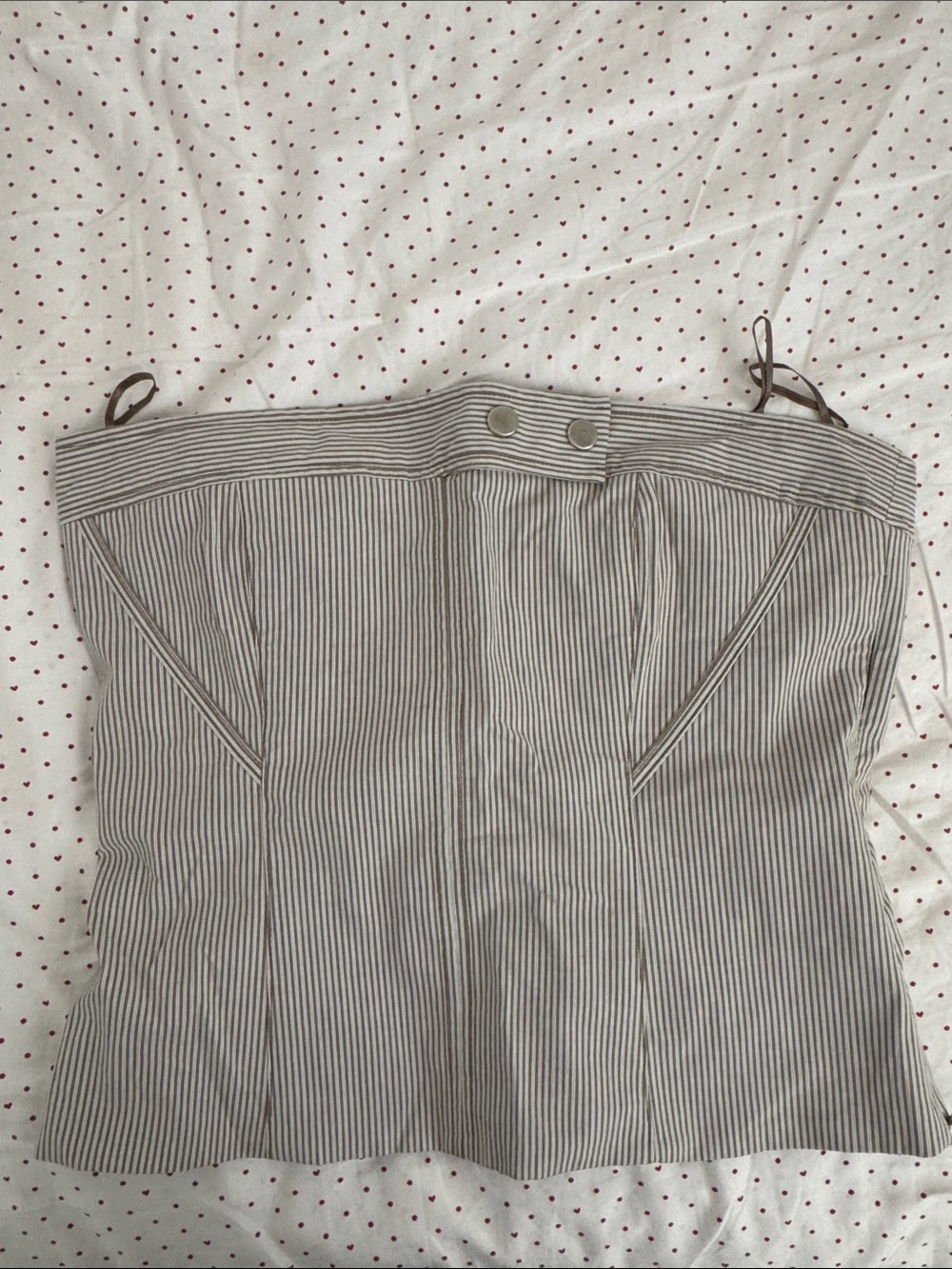 Zara Beige and White Striped Strapless Top